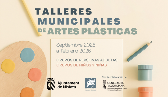 Banner. Talleres Municipales de Artes Plásticas. Sept.-Feb. 2026