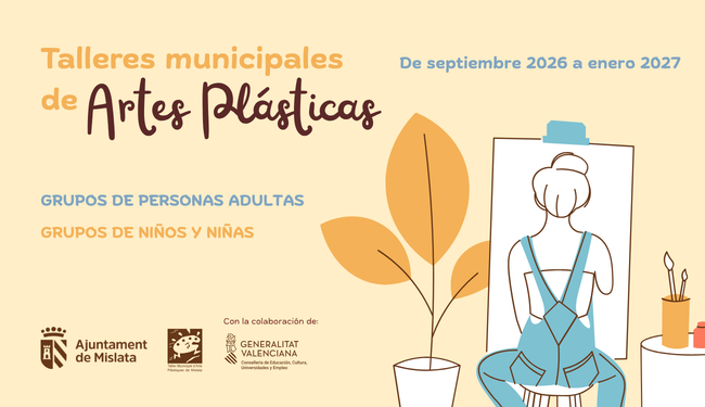 slide. Talleres Municipales de Artes Plásticas. Septiembre 2026 – Febrero 2027