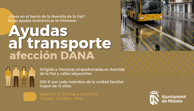 banner. Ayudas económicas directas en materia de transporte a personas físicas afectadas por la DANA