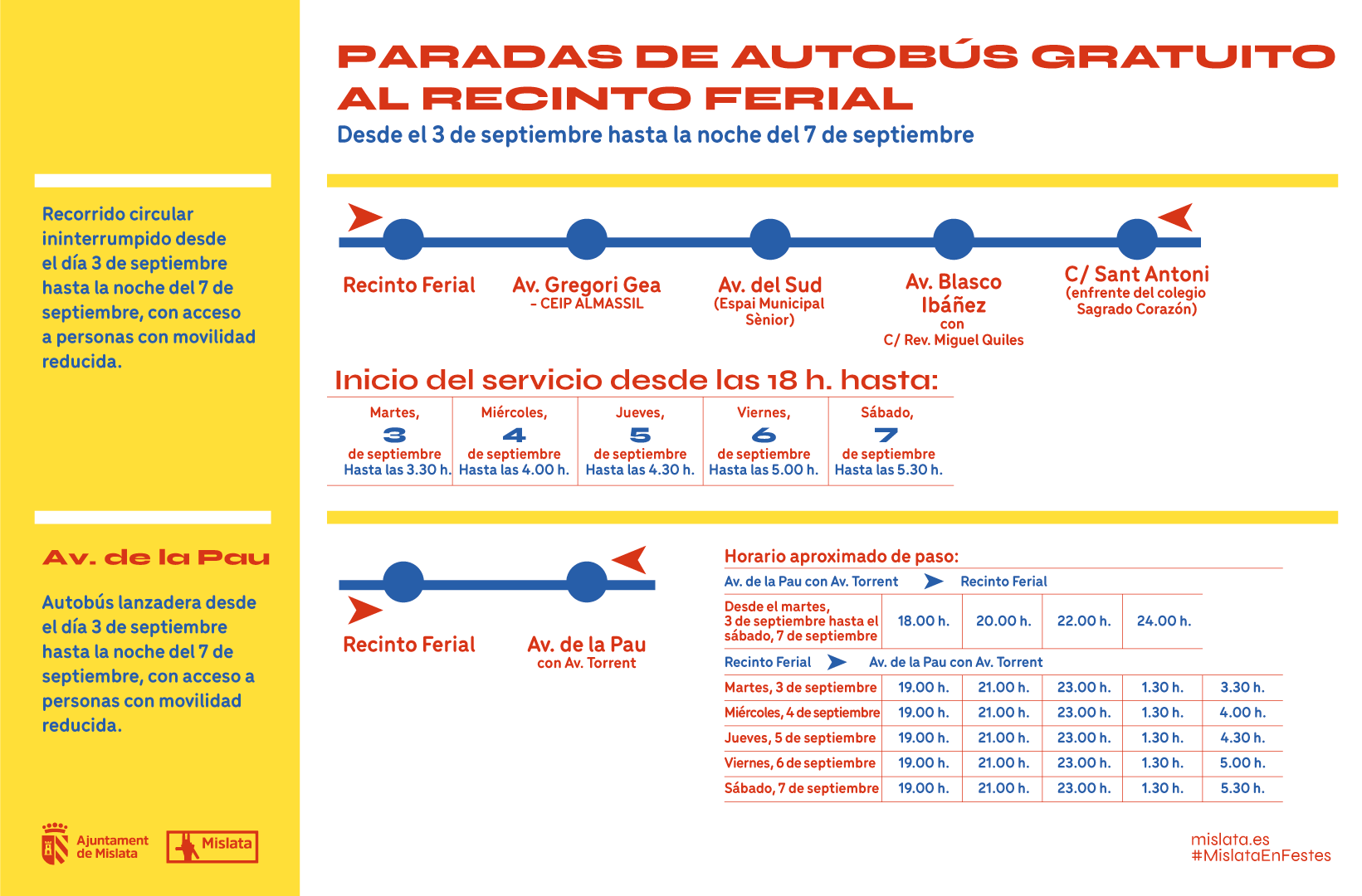 Horaris parades autobús recinte firal 2024